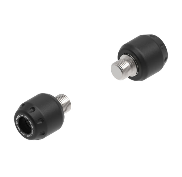 EP Bar End Weights (Touring) for the Moto Guzzi V85 TT are a pair or replacement bar end weights machined from stainless steel with matt, black powder-coating and EP logos. The large EP bar ends have a specific installation design to ensure an accurate fit to the handlebars.