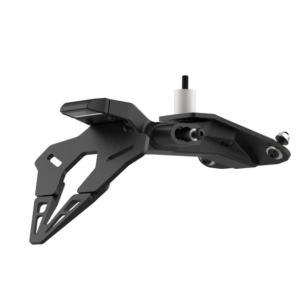 The Evotech Tail Tidy has a bespoke design to accurately attach under the motorcycle's rear. With all fasteners included, the Evotech motorcycle fender eliminator is produced from aluminium with a matt, black powder-coating. The EP motorcycle part has a bright LED light and size adjustable registration plate.