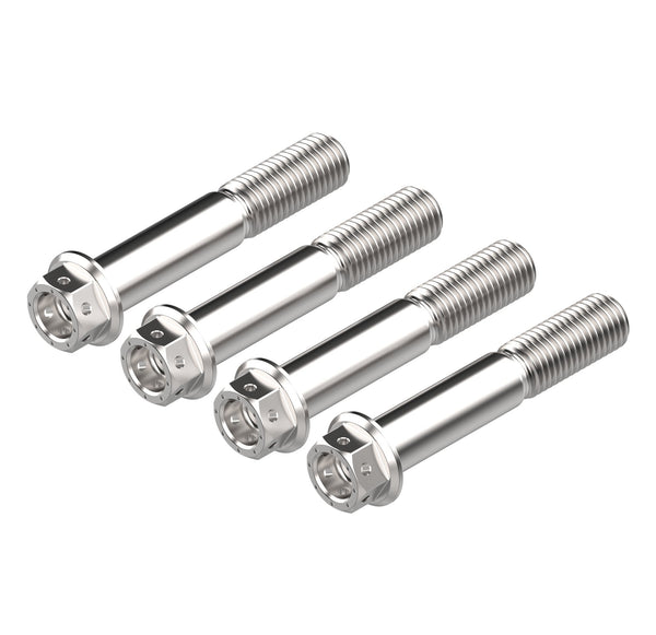 Each bolt from the Evotech Front Caliper Bolt Set (Race) is produced from 316 marine grade stainless steel with accurate length, thread and pitch to ensure a secure fastening to the motorcycle. Evotech Performance’s Race Caliper bolt has a 12 mm hexagon head and incudes pre-drilled holes for race required lockwire.