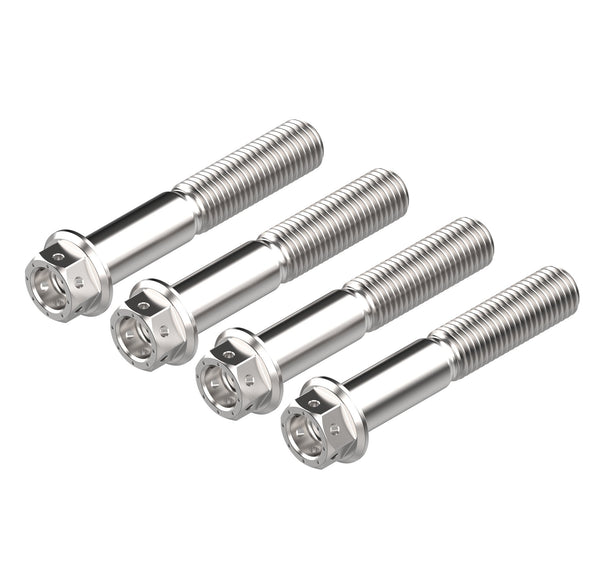 Each bolt from the Evotech Front Caliper Bolt Set (Race) is produced from 316 marine grade stainless steel with accurate length, thread and pitch to ensure a secure fastening to the motorcycle. Evotech Performance’s Race Caliper bolt has a 12 mm hexagon head and incudes pre-drilled holes for race required lockwire.