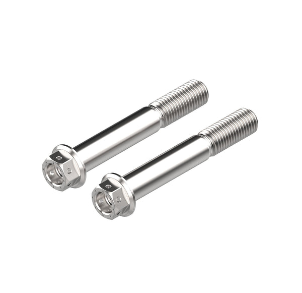 Each bolt from the Evotech Front Caliper Bolt Set (Race) is produced from 316 marine grade stainless steel with accurate length, thread and pitch to ensure a secure fastening to the motorcycle. Evotech Performance’s Race Caliper bolt has a 12 mm hexagon head and incudes pre-drilled holes for race required lockwire.