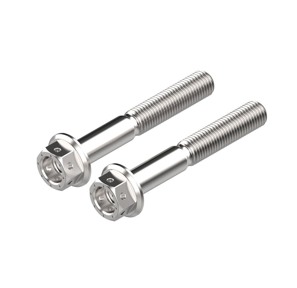 Each bolt from the Evotech Front Caliper Bolt Set (Race) is produced from 316 marine grade stainless steel with accurate length, thread and pitch to ensure a secure fastening to the motorcycle. Evotech Performance’s Race Caliper bolt has a 12 mm hexagon head and incudes pre-drilled holes for race required lockwire.