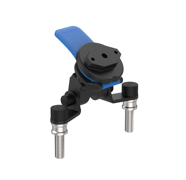 Secured into the motorcycle using stainless steel fixings, the Evotech Chigee Compatible Handlebar Clamp Sat Nav Mount is manufactured from aluminium with a matt black finish. The EP motorcycle accessory has a precision shaped Chigee interface plate for the rider to attach their sat nav unit to.