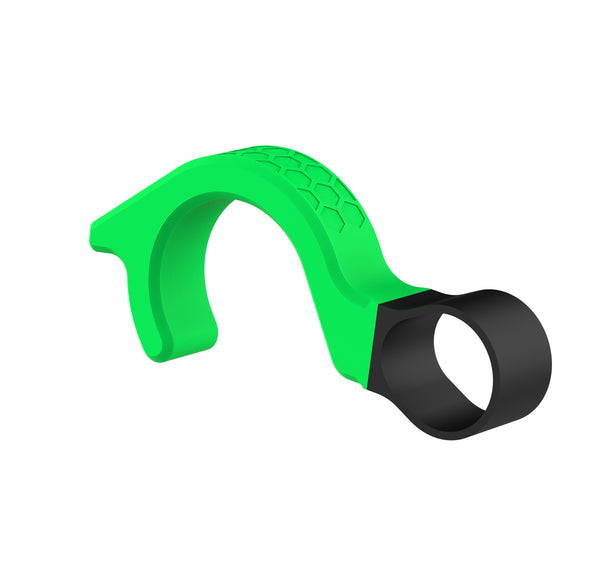 Manufactured in the signature colours of Evotech Performance, the green and black Evotch Front Brake Safety Lock is a bright addition to the workshop. The black loop is crafted from flexible TPU for easy insertion over the motorcycle brake lever whilst the green handlebar hook has Evotech Performance's signature hexagonal pattern.