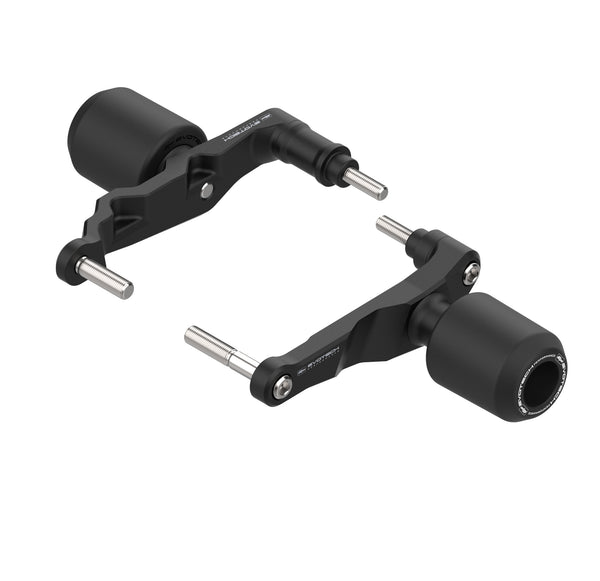 Evotech Crash Protection for the Honda CBR650R includes a pair of EP crash bobbins prepared to fit either side of the motorcycle. Each bobbin is installed using a bespoke bracket which accurately mounts to existing points. The motorcycle crash protection accessory is installed using stainless steel replacement bolts.