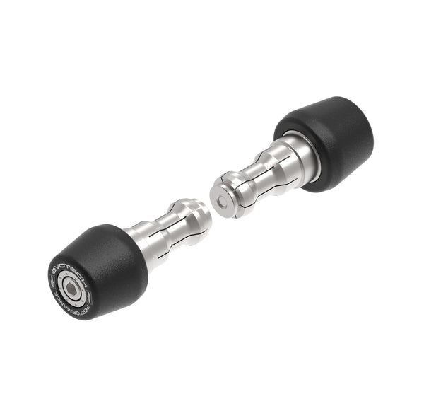The Evotech Bar End Weights (Race) have a stainless steel collet installation system which expands when fastened into the handlebar ends. Each bar weight is covered with a durable black powder-coating and displays Evotech Performance logos