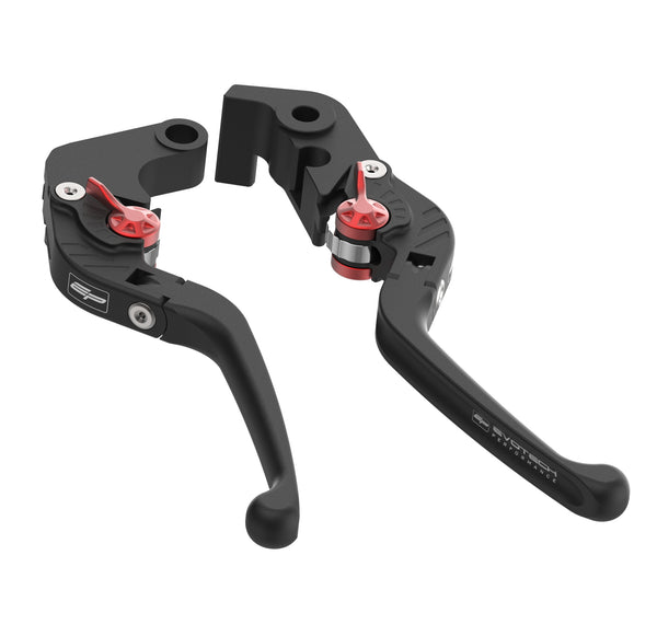 Both levers from Evotech Evo Folding Clutch and Brake Lever Set are supplied in the set. The quality Evotech Performance motorcycle parts are machined from billet aluminium and given a black anodised finish.