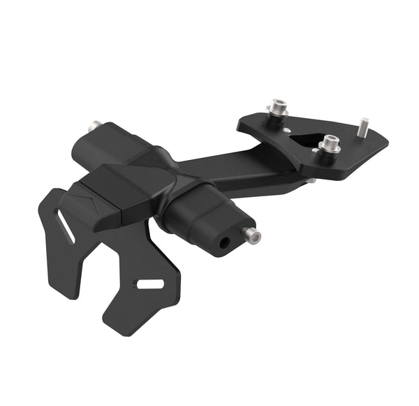Black Evotech Triumph Daytona 660 tail tidy with integrated number plate light and insertion points for the OE indicators.