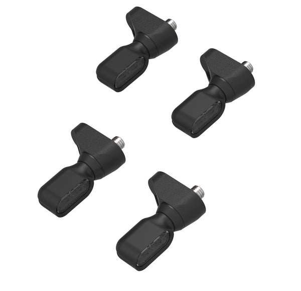 Evotech's set of four black LED indicators designed for the Triumph Speed Triple 1200 RS motorcycle.