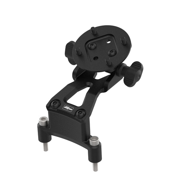 The Evotech Sat Nav Mount for the Triumph Speed Triple mounts to the petrol tank mounting bolts with the supplied stainless steel bolts. The angled motorcycle sat nav accessory is made from black powder-coated aluminium and features a TomTom interface.