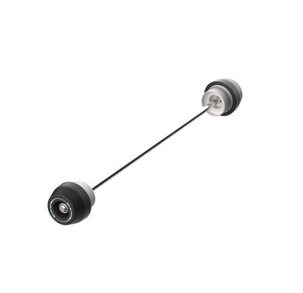 Evotech Rear Spindle Bobbins for the Triumph Tiger Sport 800 are nylon bobbin heads with aluminium inner supports. The precision-fitting bobbins are held in position through the wheel spindle by a rolled-thread steel rod.