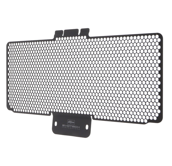 Precision shaped for an exact fit to the motorcycle, the Evotech Upper Radiator Guard allows air to flow whilst protecting from road debris. The EP rad guard is manufactured from aluminium with a matt, black durable powder-coating and Evotech Performance logos.