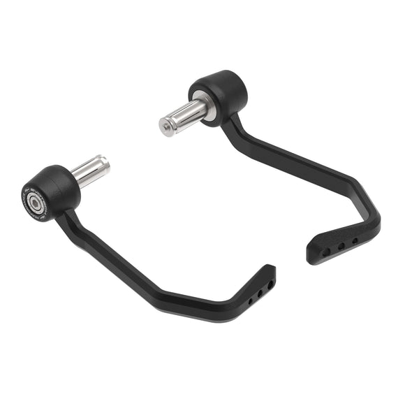 EP Brake and Clutch Lever Protector Kit (Race) for the KTM 890 Duke, contains aluminium lever protection blades which cover each handlebar lever, fitted using EP’s stainless steel compact handlebar weights.  Covered with EP’s signature matt black powder-coating and with stainless steel fasteners included.