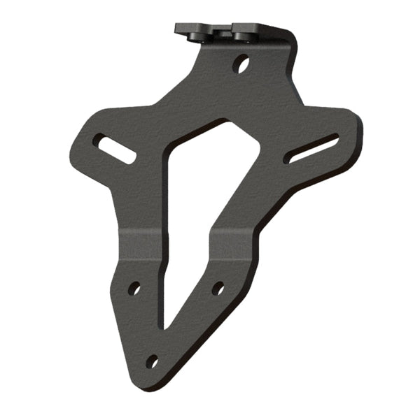Black powder-coated CNC-machined aluminium Evotech tail tidy for Ducati DesertX Rally.