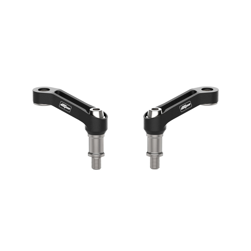 2-Piece Mirror Extenders For Yamaha MT07 & Tracer - 40mm Spacers, Black Powder Coated
