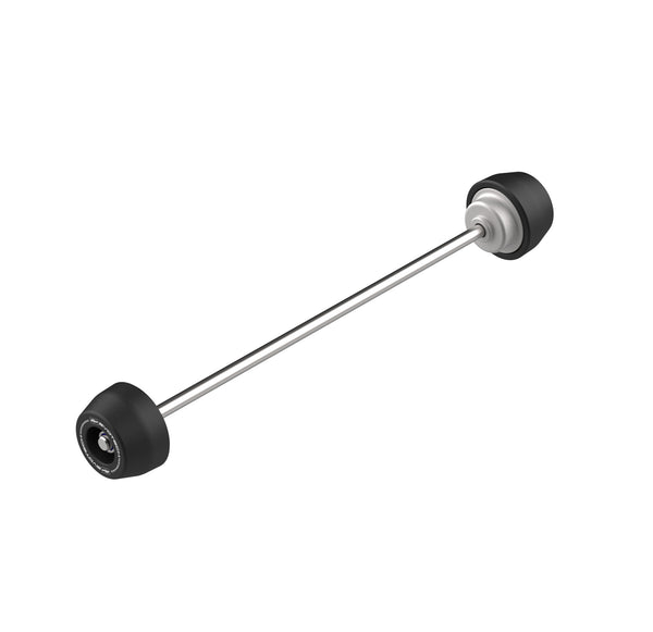 Evotech Front Spindle Bobbins have black nylon outer bobbins with supportive aluminium core and spacers for an accurate fitment. The pair of EP spindle crash bobbins are held through the motorcycle wheel using a stainless steel rolled-thread spindle rod.