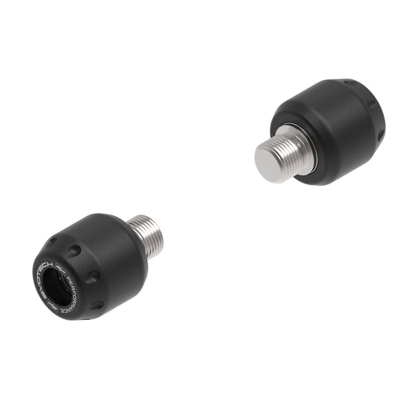 EP Bar End Weights (Touring) for the Moto Guzzi V85 TT Travel are a pair or replacement bar end weights machined from stainless steel with matt, black powder-coating and EP logos. The large EP bar ends have a specific installation design to ensure an accurate fit to the handlebars.