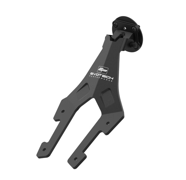 With a bespoke design that accurately fits the motorcycle's existing mounting points, the Evotech sat nav bracket has a TomTom interface secured at the top. Evotech's TomTom mount is finished with matt black powder-coating and Evotech Performance logos in white.