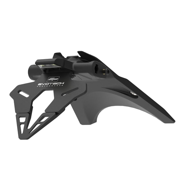With a bespoke design, the Evotech Tail Tidy is shaped to accurately fit the motorcycle for a factory-standard finish. EP's fender delete has insertion points for the OE indicators with a supplied registration plate light, with wiring discreetly channelled through the Evotech motorcycle part.