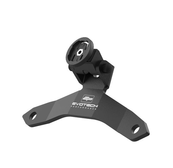 With the circular Beeline Moto 2 sat nav interface attached at two points, the Evotech Sat Nav Bracket has a model-specific design. The EP motorcycle sat nav accessory is precision-machined from strong aluminium with a matt, black powder-coating and Evotech Performance logos.