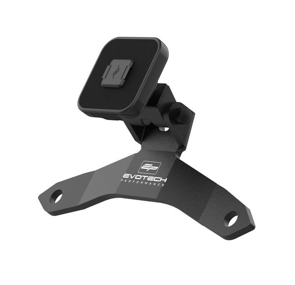 With a Peak Design interface connected at two points, the Evotech Sat Nav Mount is precision shaped from aluminium with a matt, black powder-coating and Evotech Performance logo.