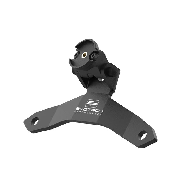 The powder-coated black Evotech Sat Nav Mount has an SP Connect interface attached at two points. Evotech's aluminium sat nav bracket has a model-specific design for accurate fitting.