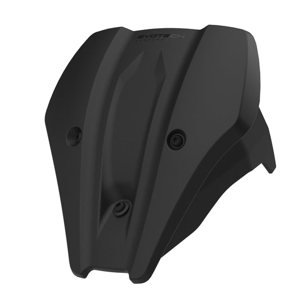 With a matt, black finish, the Evotech Fly Screen is a discreet motorcycle part with bespoke fitting using the aluminium bracket.
