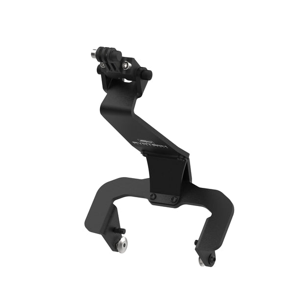 With an universal camera and sat nav attachment point, the Evotech Sat Nav/ Action Camera mount has accurate shaping to securely fit to the motorcycle. The aluminium bracket has a matt, black powder-coating, Evotech Performance logo and steel fasteners.