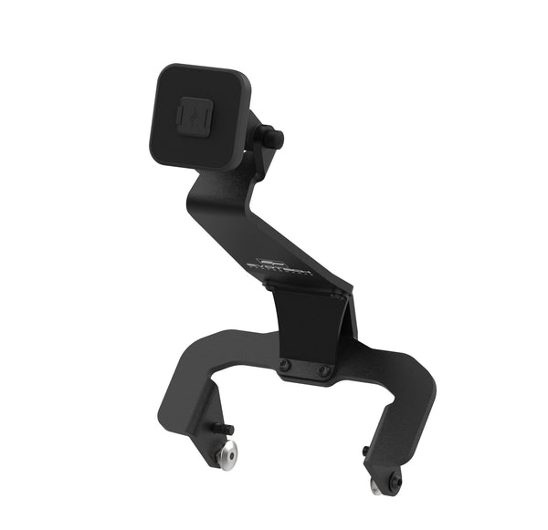 With a Peak Design interface attached at two points, the precision-shaped, black powder-coated aluminium Evotech Sat Nav Mount has a bespoke design. With steel fasteners included, the Evotech motorcycle accessory is finished with Evotech Performance logo in white.