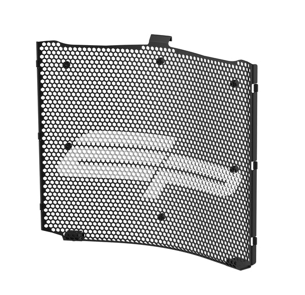 The bespoke Evotech Race Radiator Guard for the CBR600RR has secure fitting design and rubber bungs for added cushioning. For added 'Race' styling, a large white EP is painted onto the powder-coated black aluminium motorcycle guard.