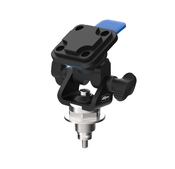 The Evotech Carpuride Compatible Sat Nav Mount attaches to the motorcycle’s top yoke with a replacement stainless steel bolt which has fitting point for an expanding collect locator. The Evotech motorcycle accessory then secures a Carpuride interface in position with wing screws for angle adjustment.