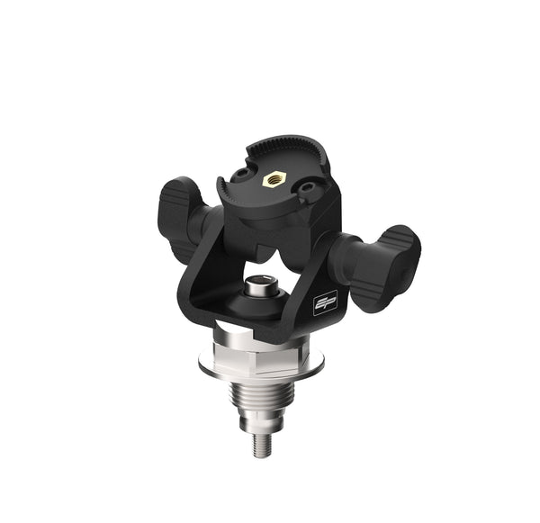 The Evotech SP Connect Compatible Sat Nav Mount attaches to the motorcycle’s top yoke with a replacement stainless steel bolt which has fitting point for an expanding collect locator. The Evotech motorcycle accessory then secures a SP Connect interface in position with wing screws for angle adjustment.