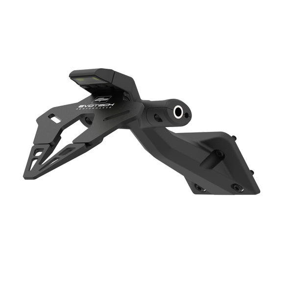 The Evotech Tail Tidy has a bespoke design and fitting for the KTM motorcycle. With insertion points for the OE indicators and a new LED light, the EP fender eliminator has a two-piece licence plate display bracket.