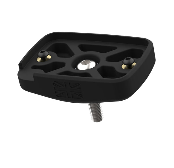 The Evotech Apico Tach Mount secures the hour tach meter to the trials motorcycle using the supplied additional screws into the threaded brass inserts. Produced from composite, the shaped Tach bracket displays the Evotech Performance logos and union jack, signalling this trials motorcycle accessory is made in the UK.