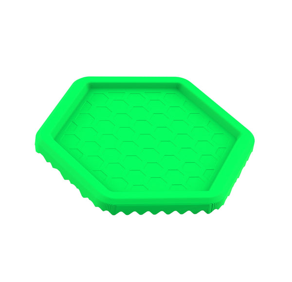 In an hexagonal shape to evenly spread the motorcycle's weight, the Evotech Side Stand Plate / Puck has a square-pyramid textured base to grip to uneven and soft surfaces. The EP motorcycle accessory is coloured in Evotech's signature green and is pocket-sized for easy transport.