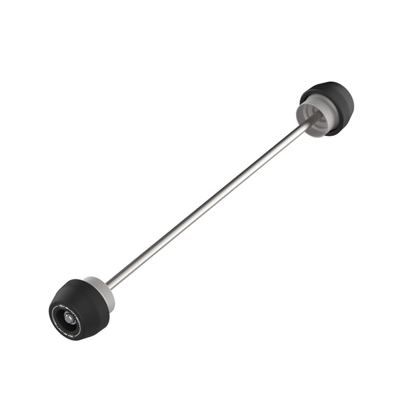 Combining nylon bobbin heads, aluminium spacers and stainless steel spindle rod and bolts, the Evotech Rear Spindle Bobbins are accurately sized for a precise fit to the motorcycle's rear wheel. The black crash bungs have Evotech Performance logos printed onto the ends.