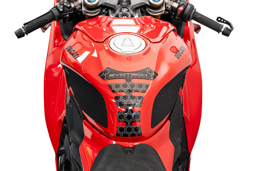 Evotech Motorcycle Fuel Tank Protector Sticker - Dark Grey Hexagon Pattern