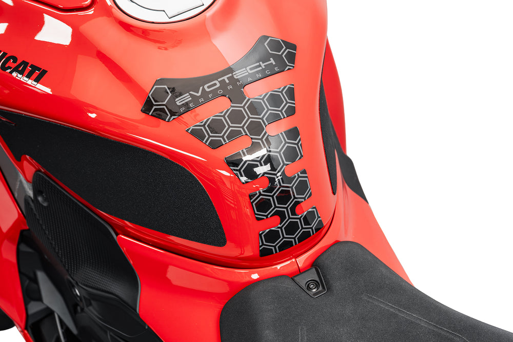 Evotech Motorcycle Fuel Tank Protector Sticker - Dark Grey Hexagon Pattern