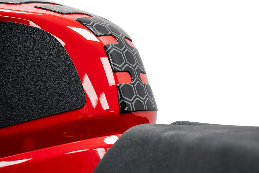 Evotech Motorcycle Fuel Tank Protector Sticker - Dark Grey Hexagon Pattern