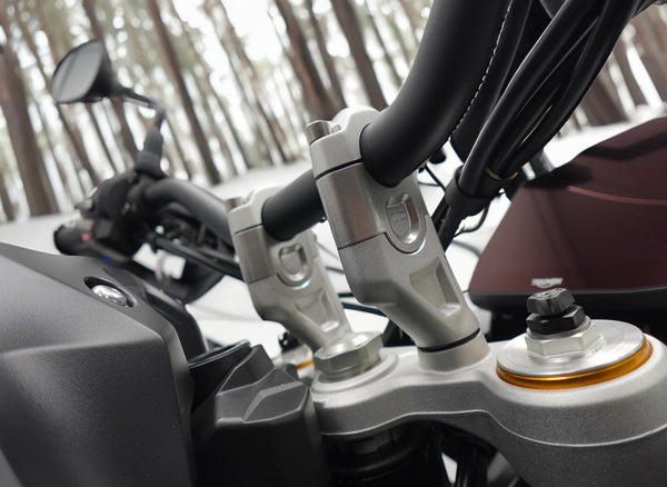 Voigt Handlebar Risers For Triumph Tiger 1200 GT & GT PRO (2022+) – 25mm Higher With Offset