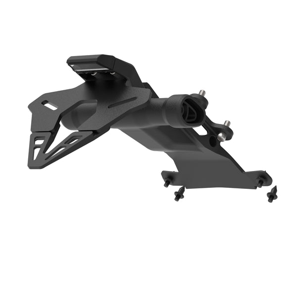 Evotech Tail Tidy for the Yamaha MT-07 replaces the rear fender for a cleaner, sportier profile to the motorcycle. Produced from powder-coated aluminium and laser engineered components, the Evotech motorcycle part has an integrated LED registration plate light. 