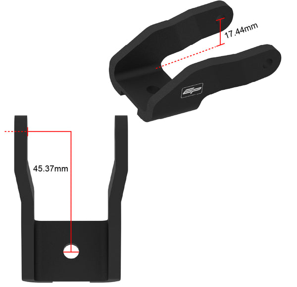 Top Yoke Mounting Bracket Height 17.5mm, Offset 45mm