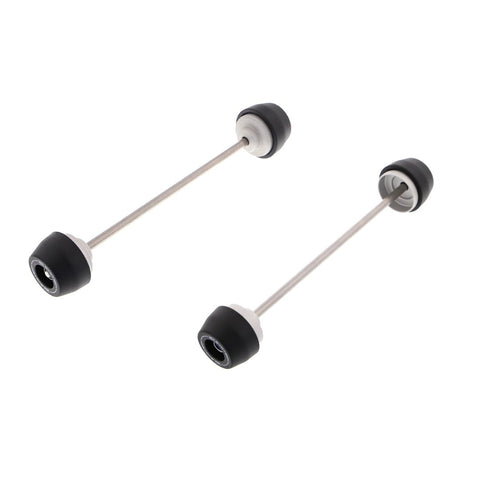EP Spindle Bobbins Kit for the Kawasaki Ninja ZX-10RR includes front fork crash protection and rear swingarm protection. Stainless steel spindle rods precisely fit the signature Evotech Performance nylon bobbins to either end of the motorcycle’s wheels.  