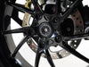 The powder-coated hub-stop from the rear crash protection of the EP Spindle Bobbins Kit for the BMW R 1250 GS Rallye TE.
