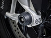 Front fork crash protection in position on the BMW R 1250 GS from the EP Spindle Bobbins Kit.