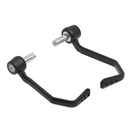 EP Brake and Clutch Lever Protector Kit (Race) for the KTM 890 Duke R, contains aluminium lever protection blades which cover each handlebar lever, fitted using EP’s stainless steel compact handlebar weights.  Covered with EP’s signature matt black powder-coating and with stainless steel fasteners included.