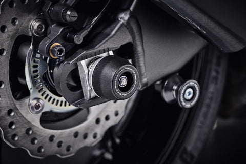 The EP spindle bobbin from EP Spindle Bobbins Kit for the Kawasaki ZX6R Performance is seamlessly attached to the swingarm for crash protection and is fitted near the EP Paddock Stand Bobbins.