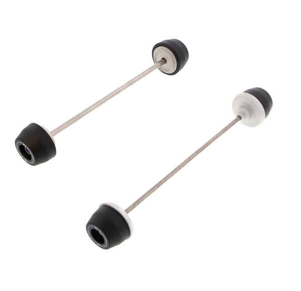 EP Spindle Bobbins Kit for the Yamaha MT-09 SP includes front fork crash protection and rear swingarm protection. Stainless steel spindle rods secure the signature Evotech Performance nylon bobbins either end to fit precisely the motorcycle’s wheels.  