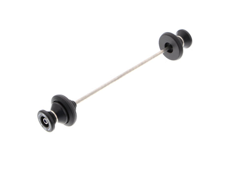 EP Paddock Stand Bobbins for the Yamaha Tenere 700. EP’s injection-moulded nylon paddock stand bobbins with precision shaped powder-coated black aluminium spacer, held either end of a rolled-thread spindle rod.