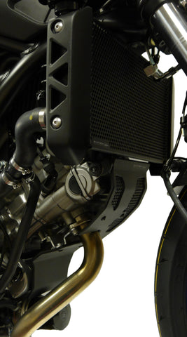 Close up of the EP Radiator Guard for Suzuki SV650